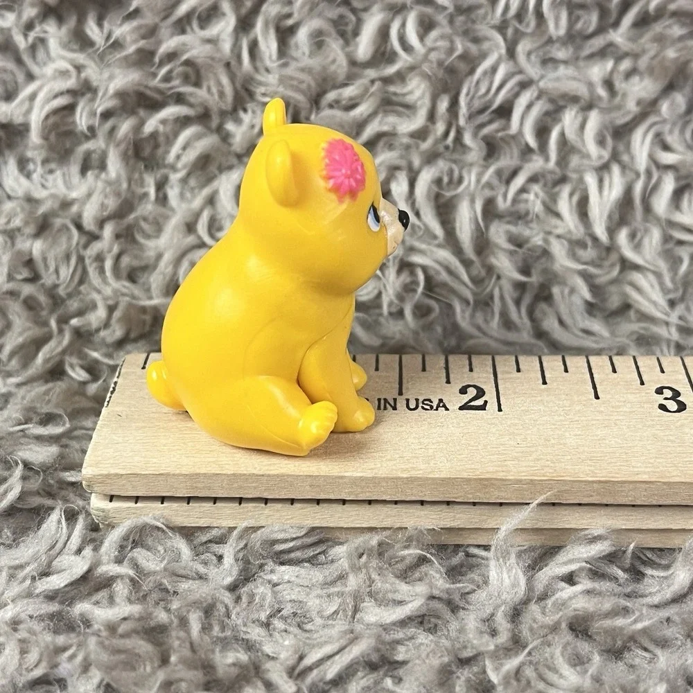 Mattel Barbie Pet Series BEAR Cub Yellow Pink Bow Figure Miniature Toy